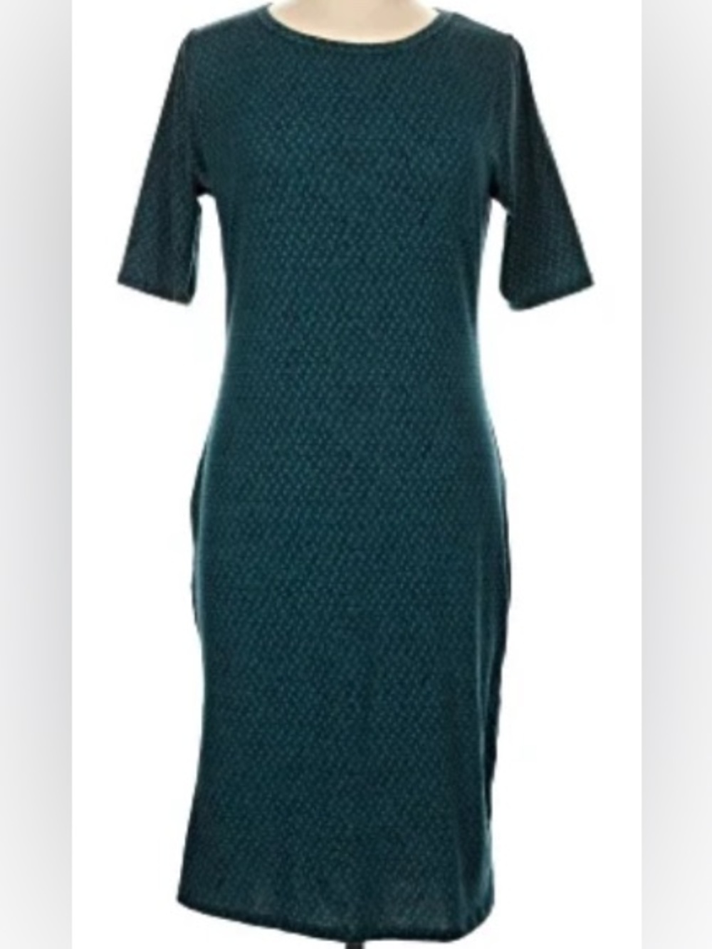 Lularoe ultra soft form fitting Julia dress super cute with boots.
